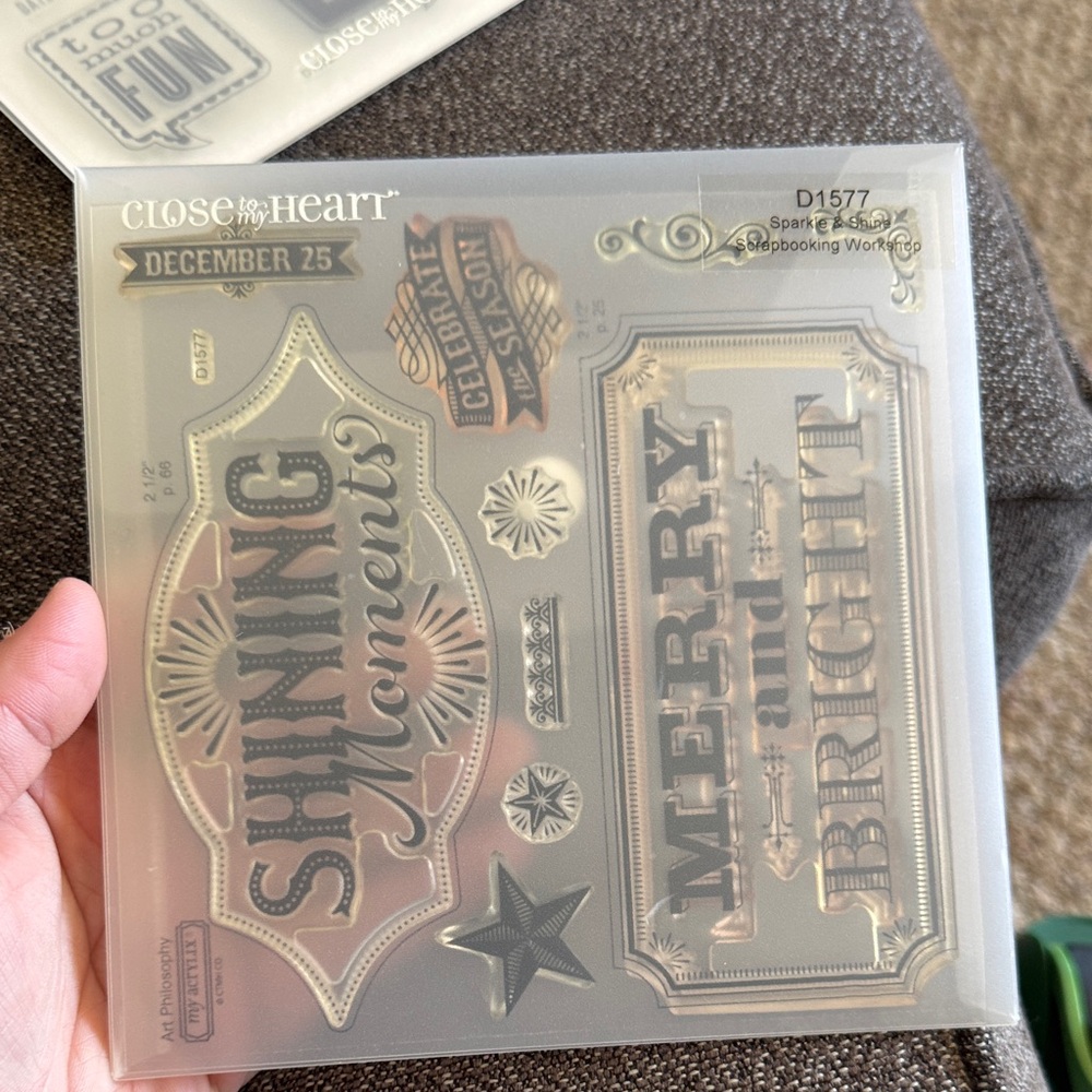 Close to My Heart Shining Moments Metallic Silver Clear Stamp Set